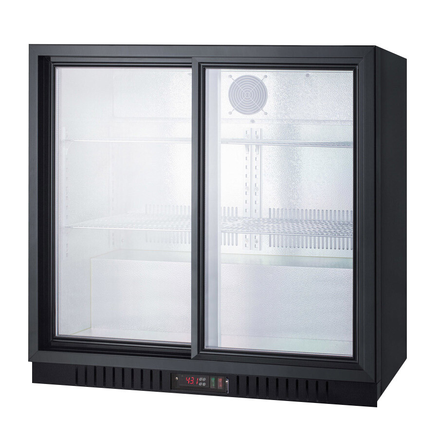 Summit SCR700B Beverage Merchandiser with Two Sliding Glass Door, 7.4 cu. ft.