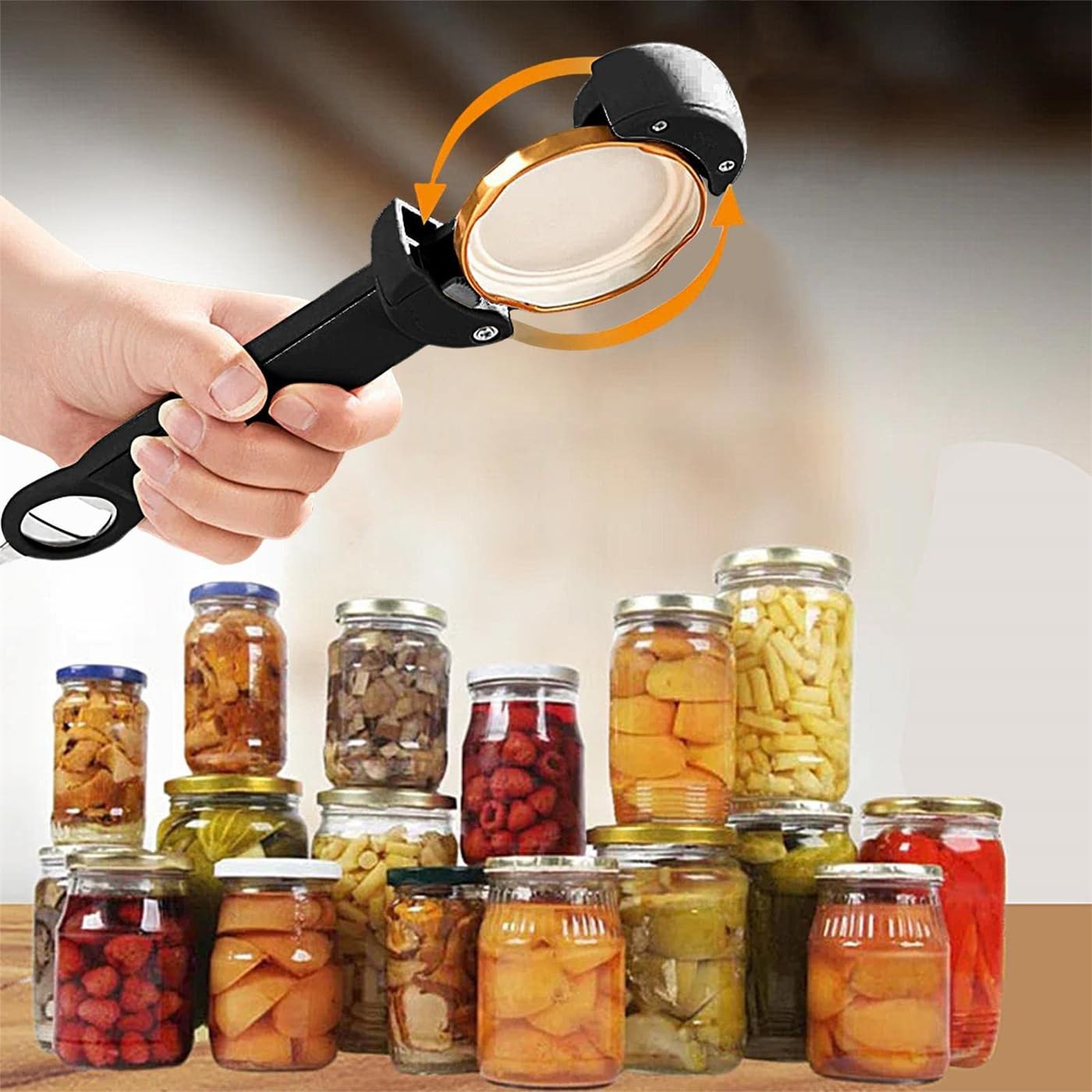 Stainless Steel Adjustable Cap Screwer,Multifunctional Retractable Bottle Opener