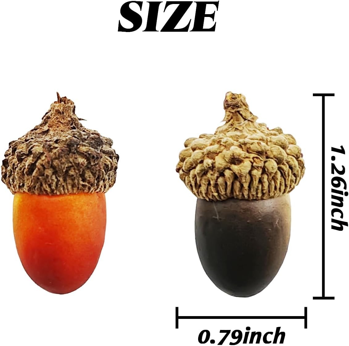 TIHOOD 160PCS Artificial Acorns Bulk Small Fake Dark Brown and Brownish Red