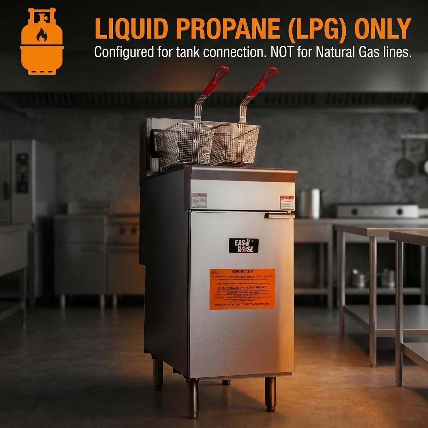 CMI Commercial Floor Deep Fryer Liquid Propane 3/4/5 Burners Fryer with 2 Basket
