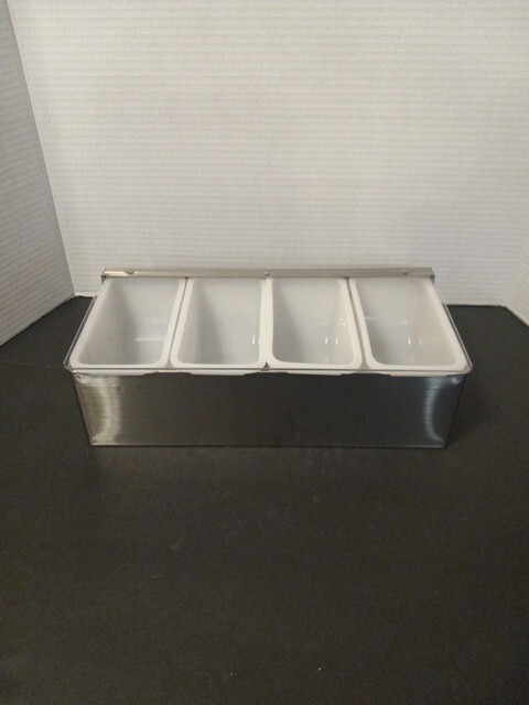 4 compartments condiment Storage stainless steel