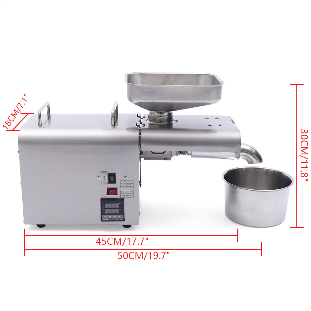 7 Kg/H Oil Press Machine Automatic Oil Extractor Cold/Hot Oil Presser 0.75 KW