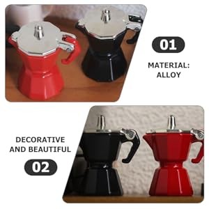 2Pcs Miniature Coffee Pot Alloy Dollhouse Kitchen Accories Small