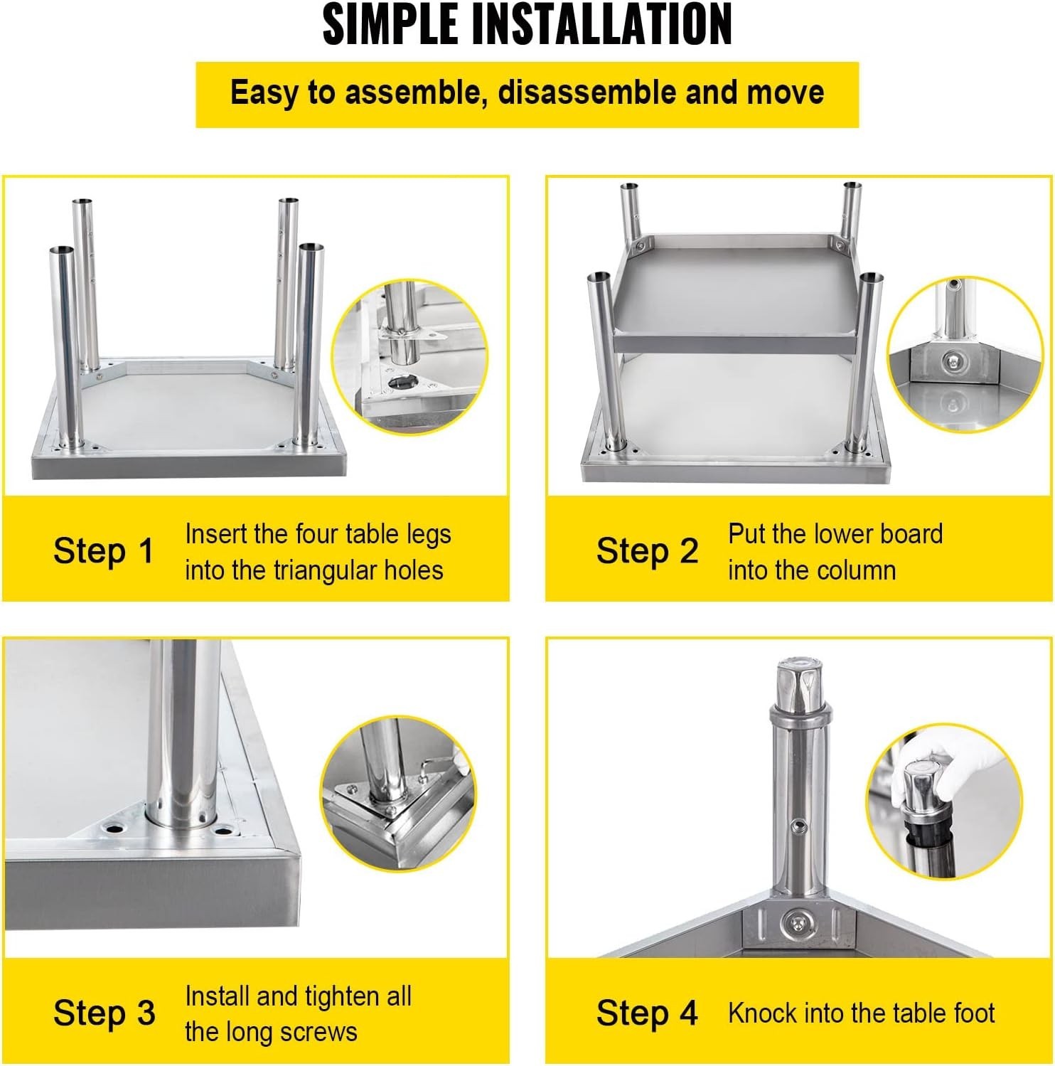 Stainless Steel Equipment Grill Stand, 24 x 24 x 26 Inches Stainless Table, G…