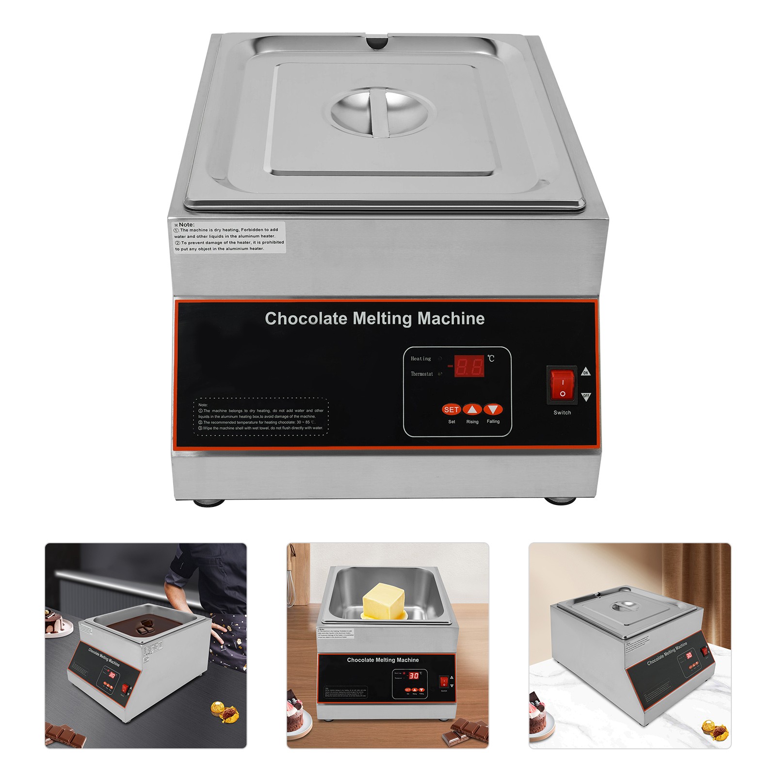 Professional Chocolate Melting Machine, Electric Chocolate Melting Pot 500W 110V