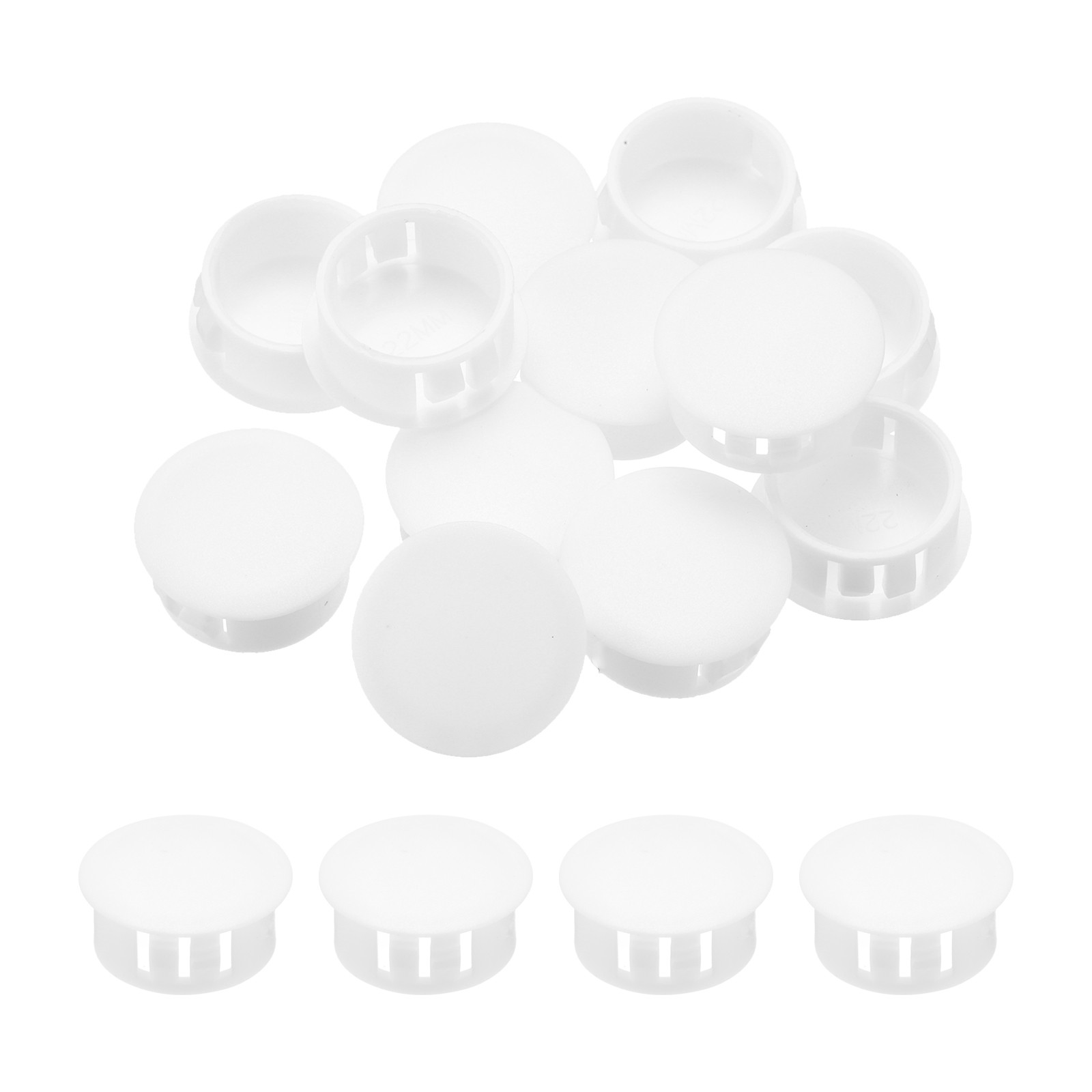32Pcs 22mm(7/8′) White Nylon Plastic Round Locking Hole Plugs Insert End Caps