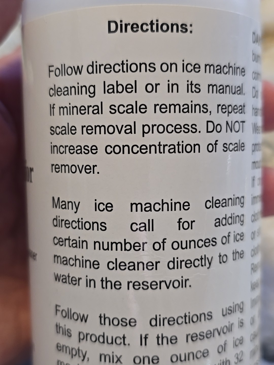 2 Scotsman Clear 1 Scale Remover Ice Machines 16 fl oz Nickel Safe Food Grade