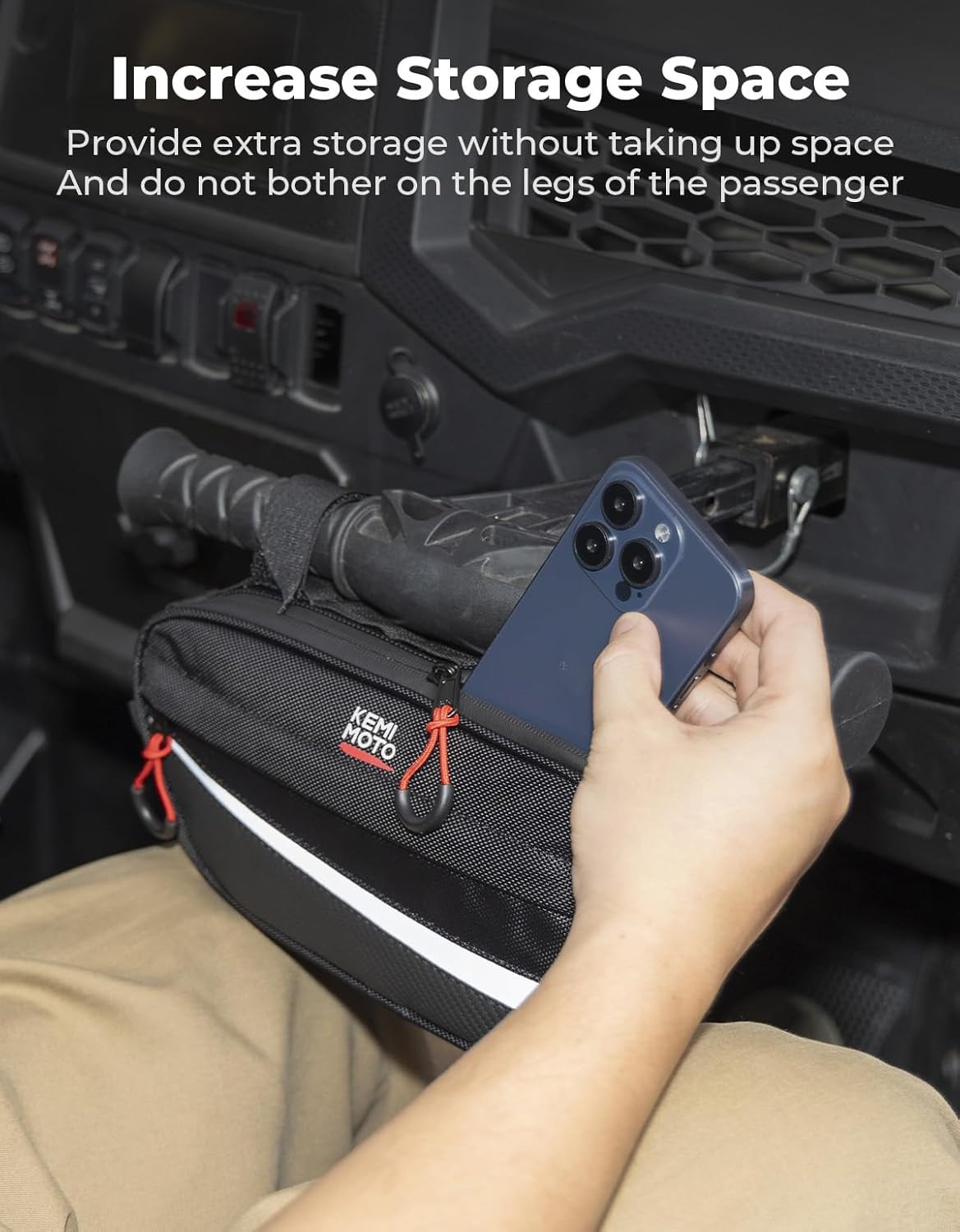 UTV Roll Cage Storage Bag Universal 1680D Grab Handle Storage Bag Dimensions 11″