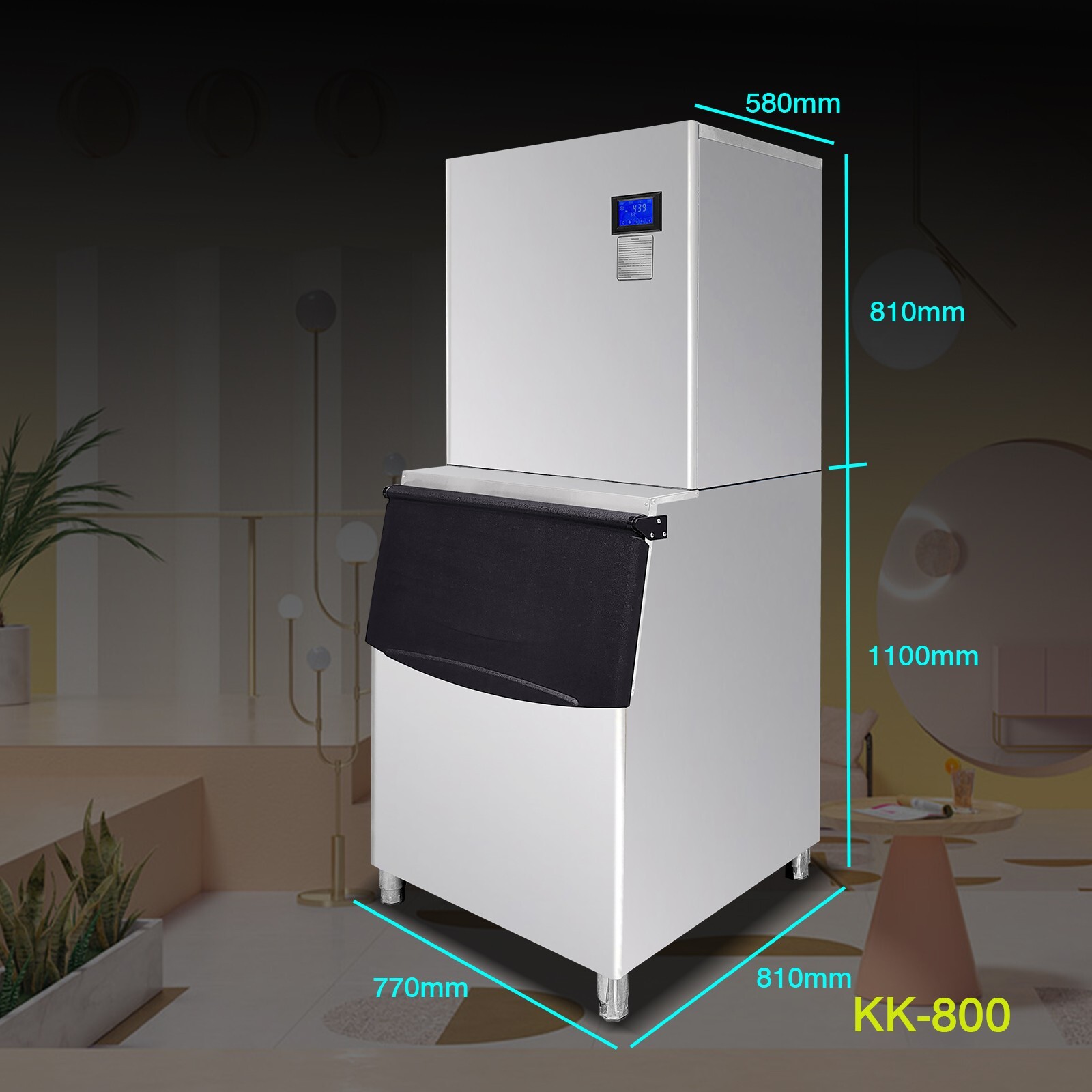 Commercial Cube Ice Machine Ice Maker Auto Detection Auto Cleaning-880 LBS/Day