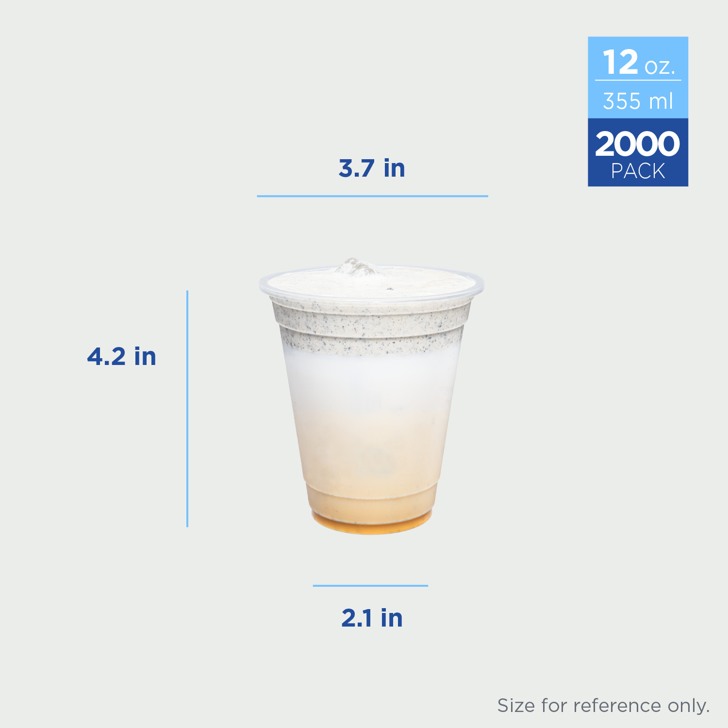 Karat 12oz PP Plastic U-Rim Cold Cups (95mm) – 2,000 ct, C1010 (Karat)