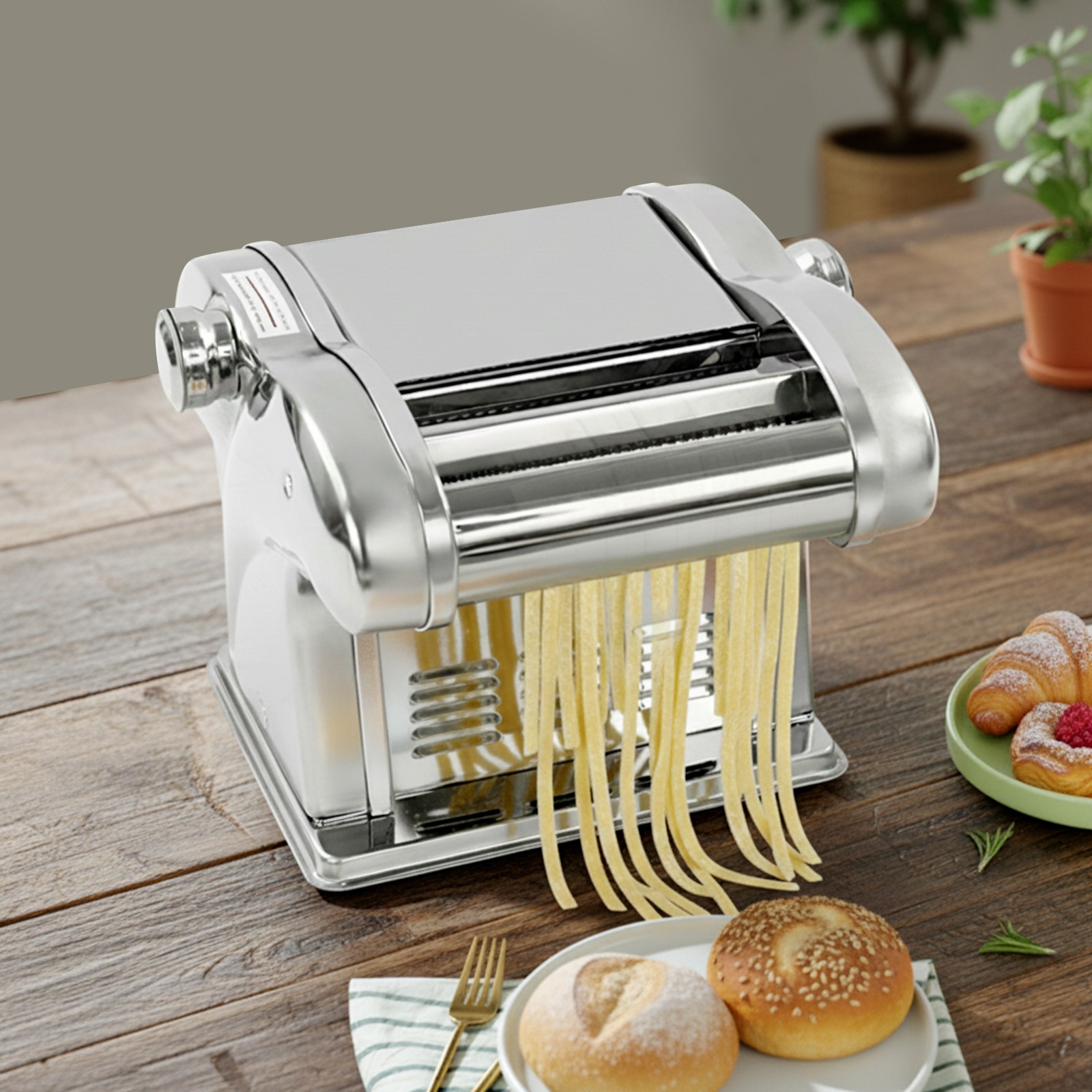 Electric Pasta Machine Stainless Steel Pasta Maker Pasta Machine With 3 Blades