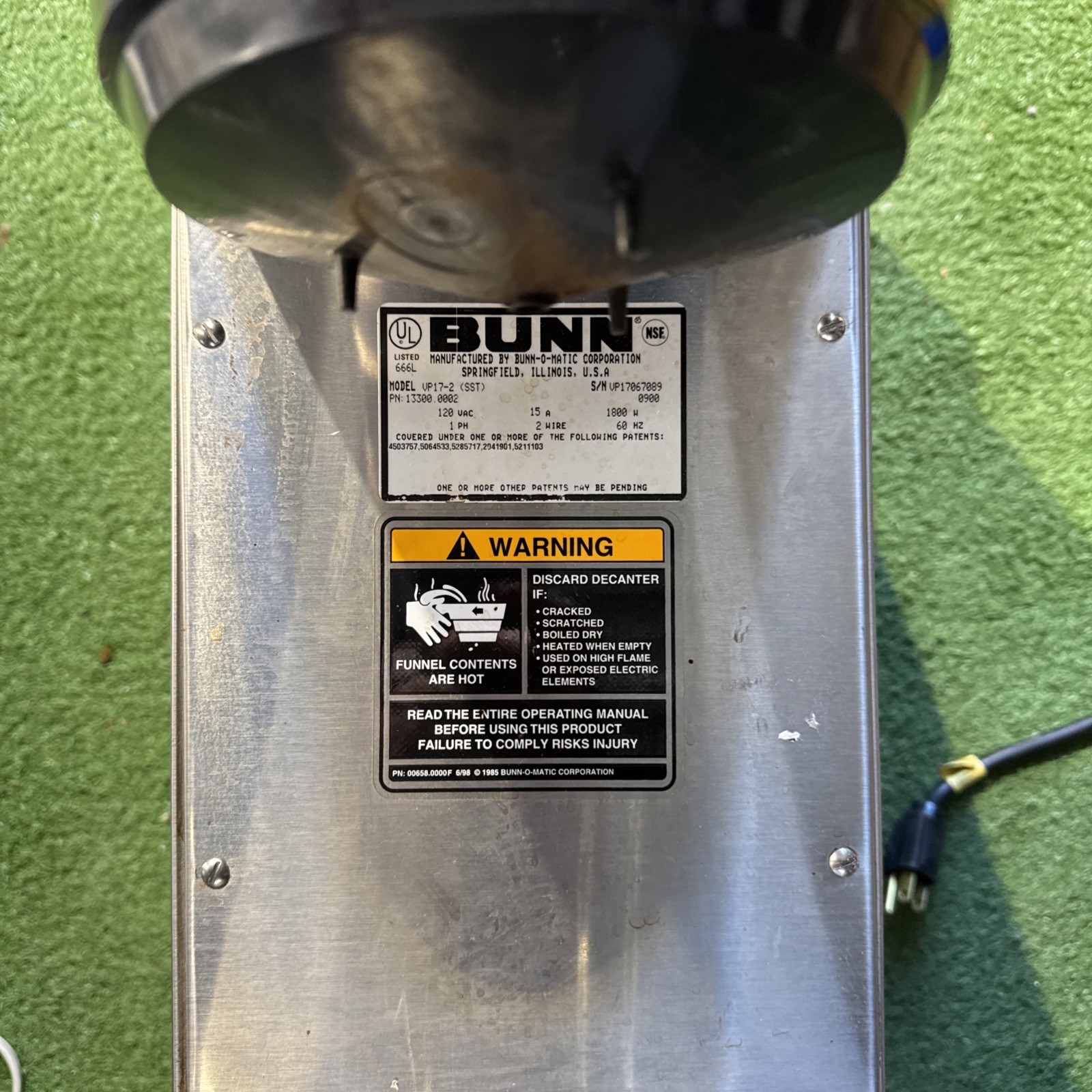 Bunn Coffee Machine *Used* VP17-2 Pourover Coffee Maker – Stainless Decor
