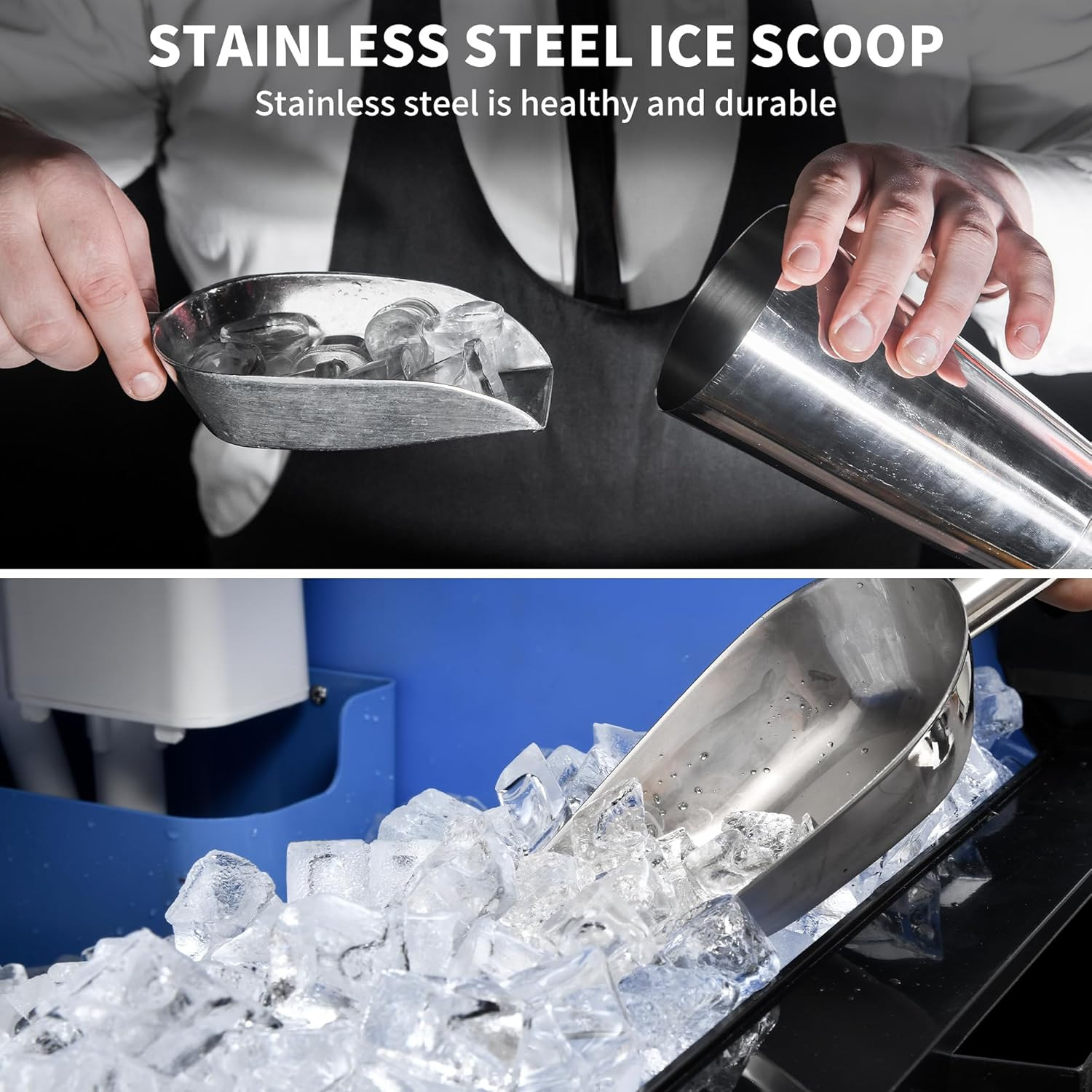 120Lbs Commercial Ice Maker with 33Lbs Storage Bin for Home & Business