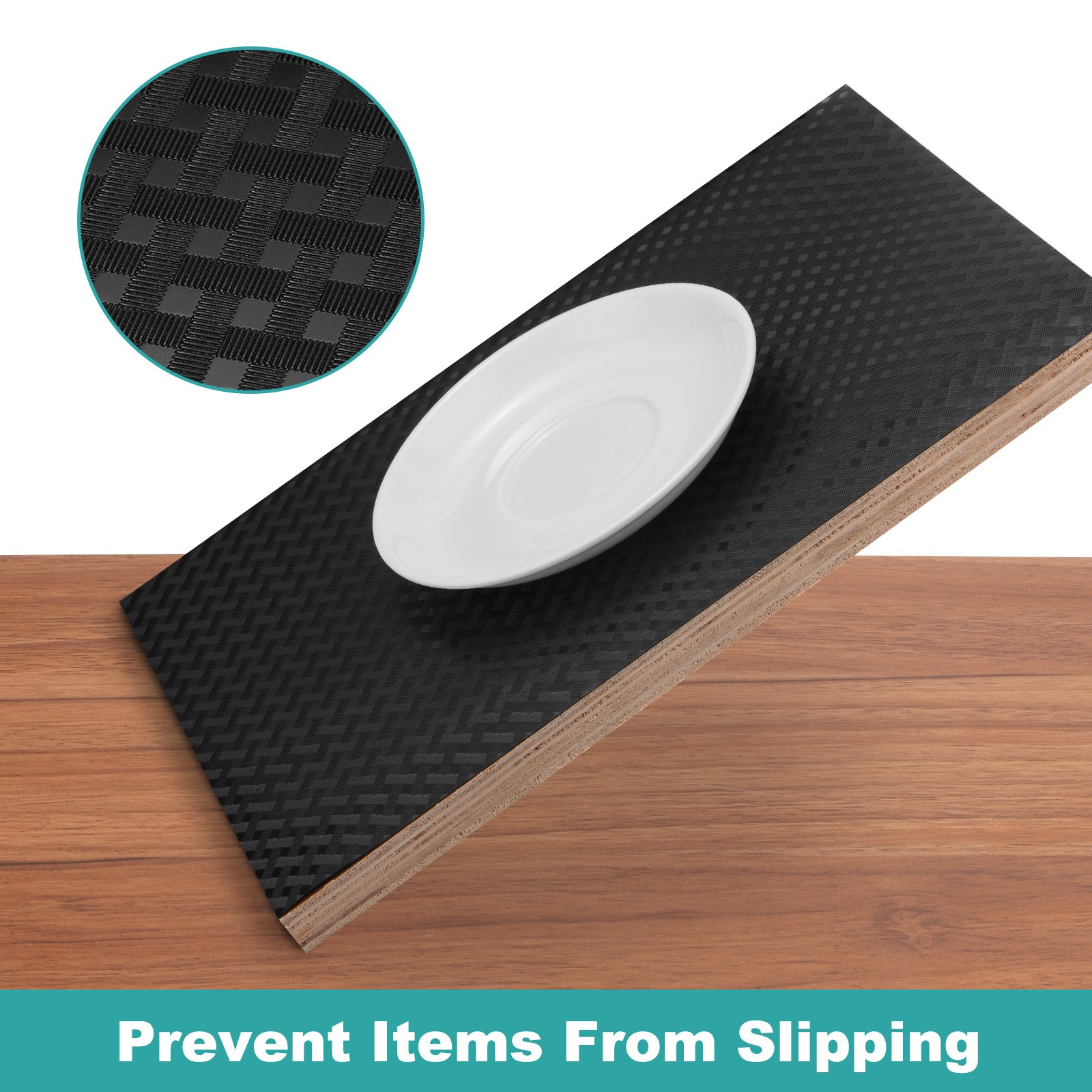 Shelf Liner Non-Slip Drawer Liner 15-3/4″ x 39-3/8″ EVA Material Liner Black
