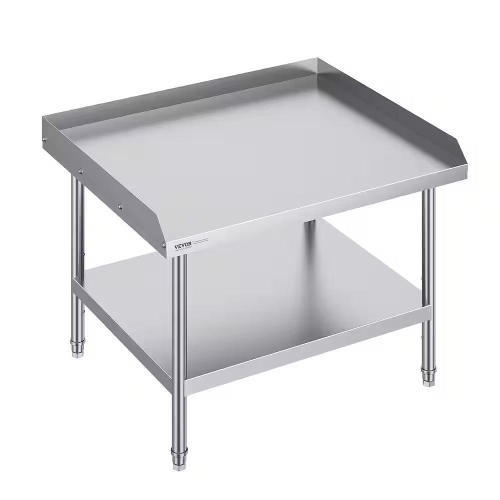Stainless Table 36 X 30 X 24 In. Stainless Steel Equipment Grill Stand with Adju