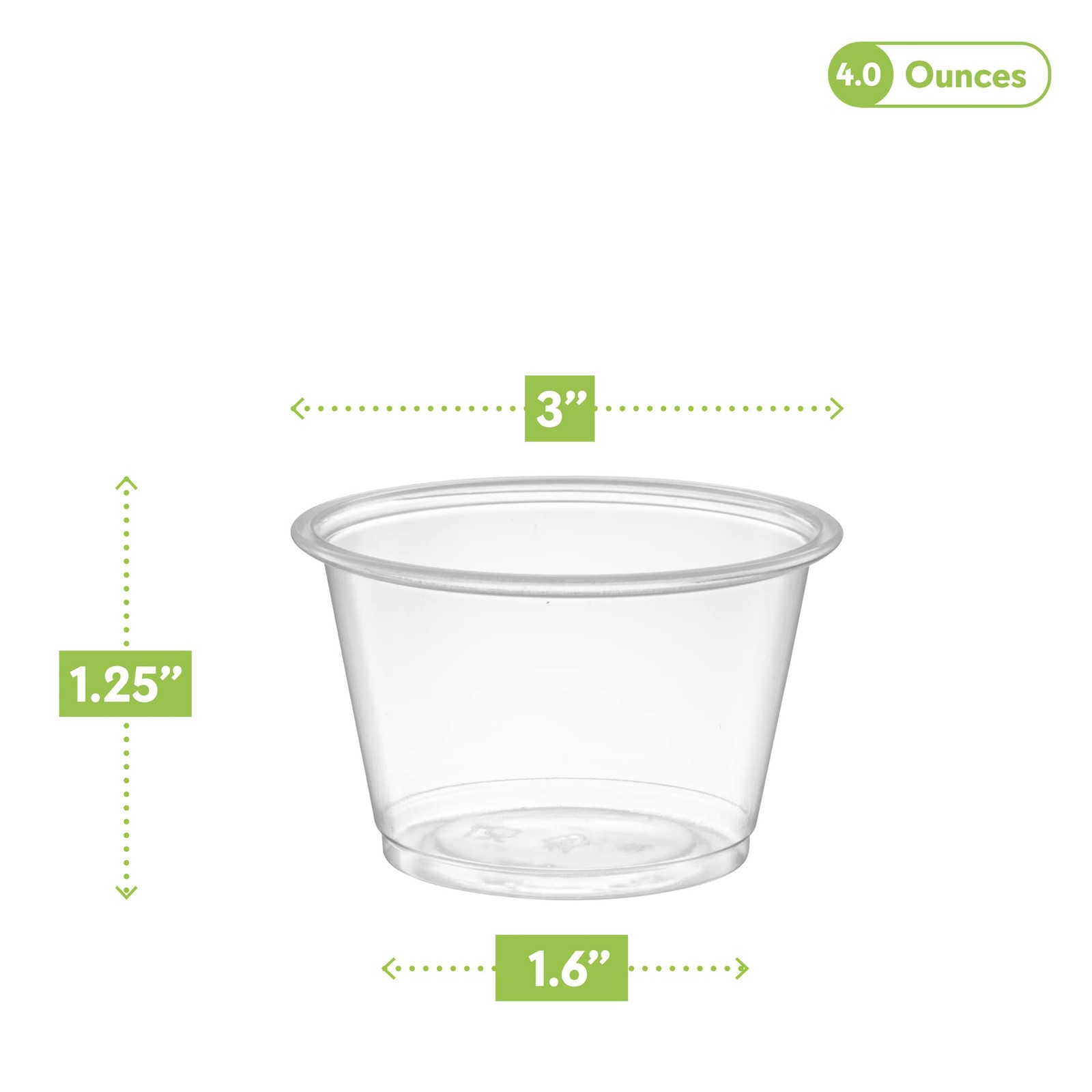 {4 oz,200 Cups} Clear Diposable Plastic Portion Cups No Lids, Small