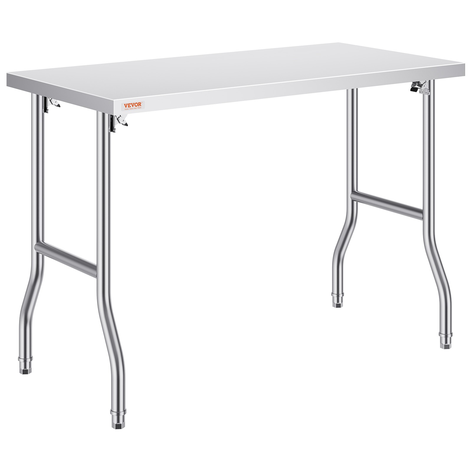 VEVOR Folding Commercial Prep Table Commercial Worktable Workstation 48 x 24 In