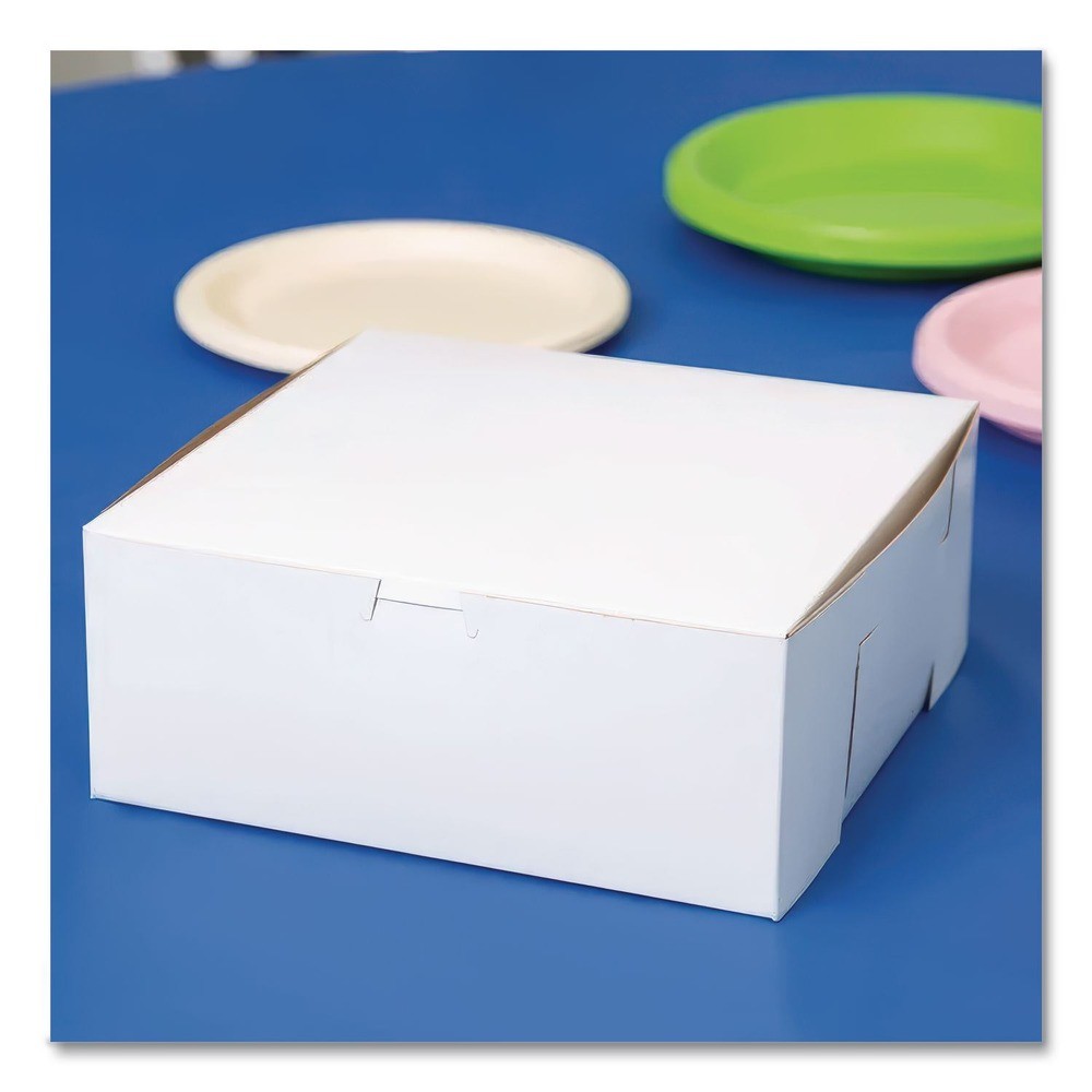 SCT 969 10″ x 10″ x 2.5″ Paper One-Piece Non-Window Bakery Boxes (250/CT) New