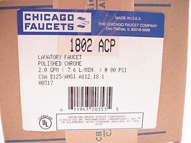 Chicago 1802 ACP Lavatory Faucet Polished Chrome Ships on the Same Day
