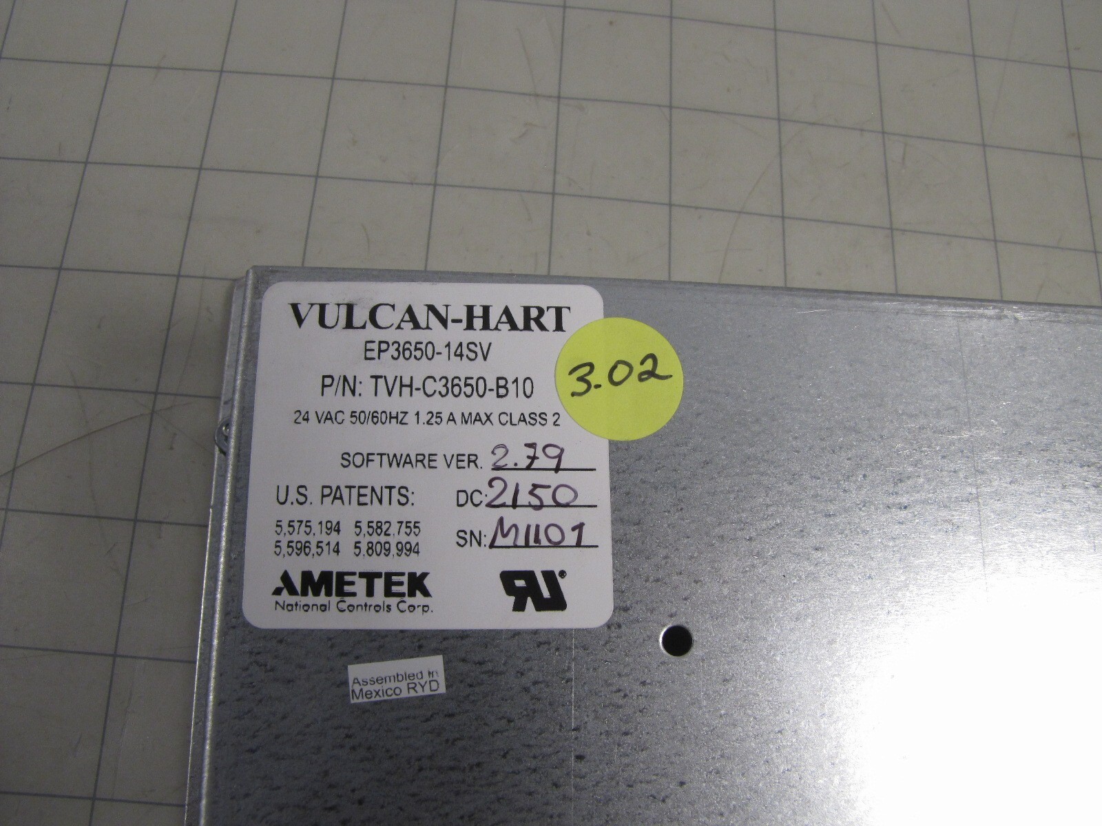 Hobart / Vulcan-Hart 00-960071-000G1 Computer Control INO for In-N-Out Fryer NEW