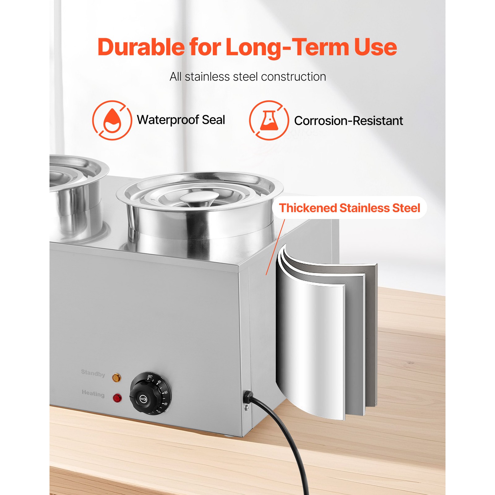 Uimoso Dual 6.34Qt Commercial Soup Warmer with Two Pots for Food Heating