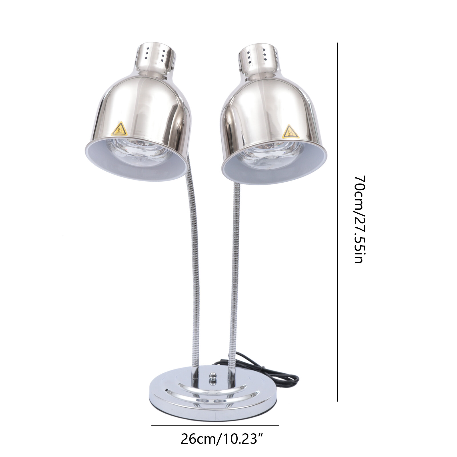 Food Heat Lamps with Dual 250w Bulbs Food Warmer Lights Buffet Food Warmer Lamp