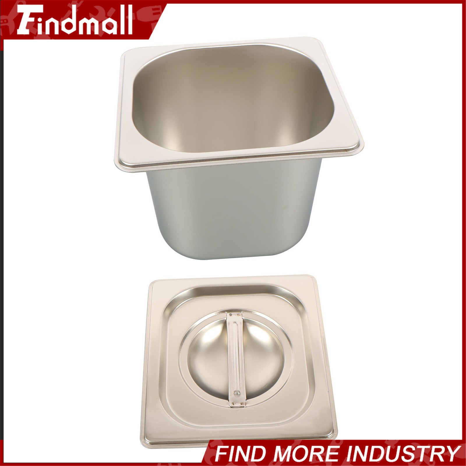 Findmall 6 Set Hotel Pan 1/6 Size Stainless Steam Table 6 Inch Deep with Lid