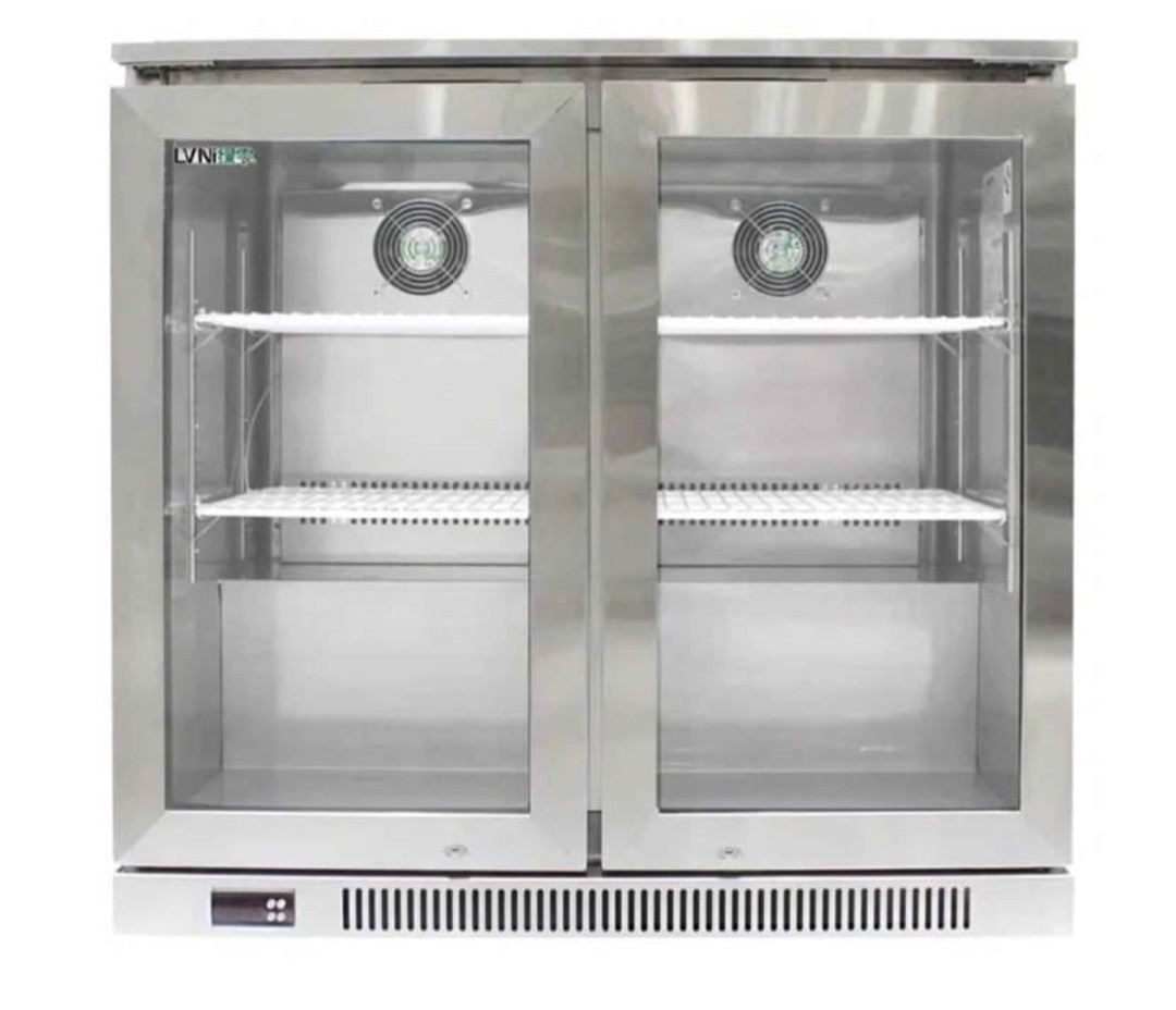 NEW CHINENG Commercial 2 Door Back Bar Beverage Cooler Refrigerator