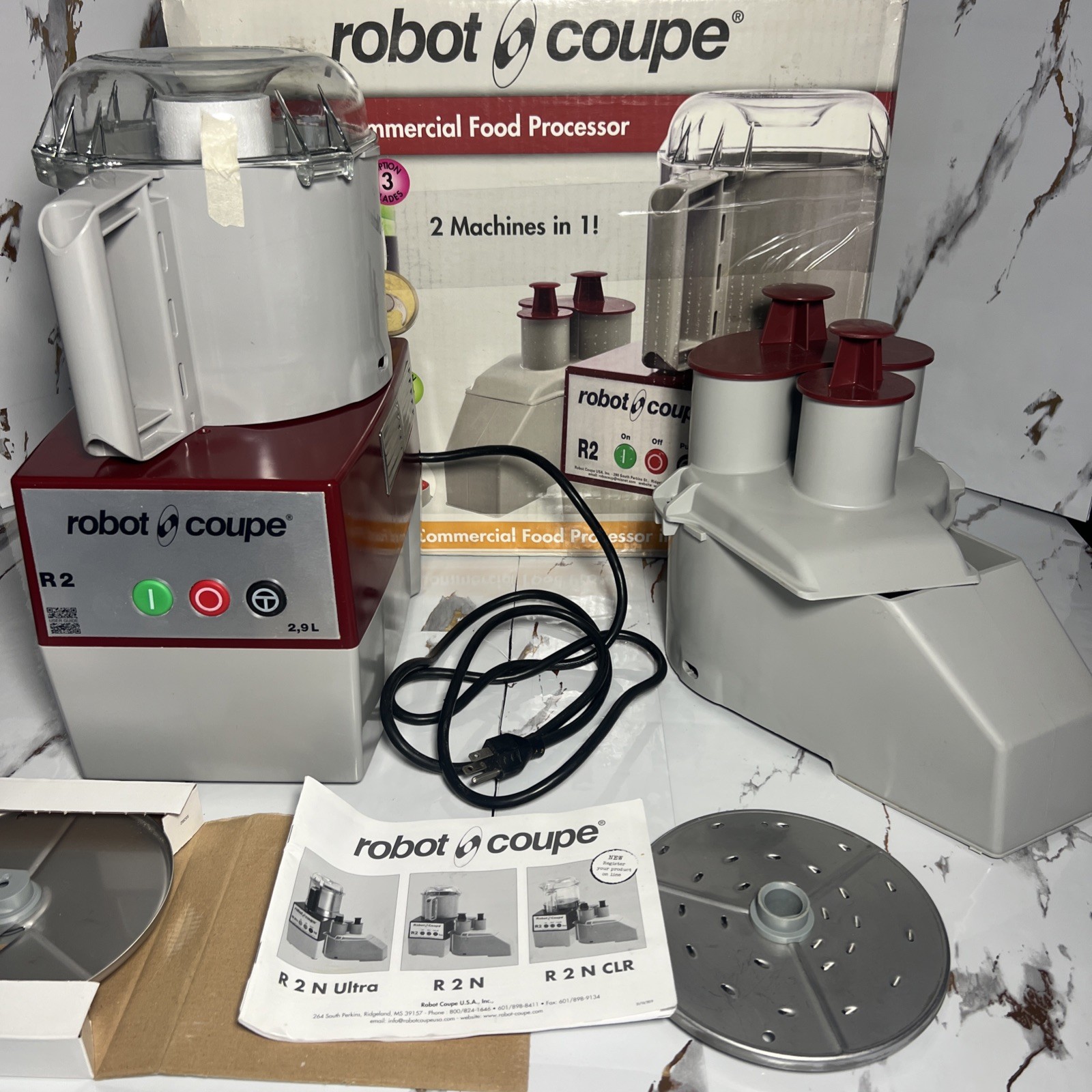Robot Coupe R2 N Food Processor with Continuous Feed And Discs / Combination