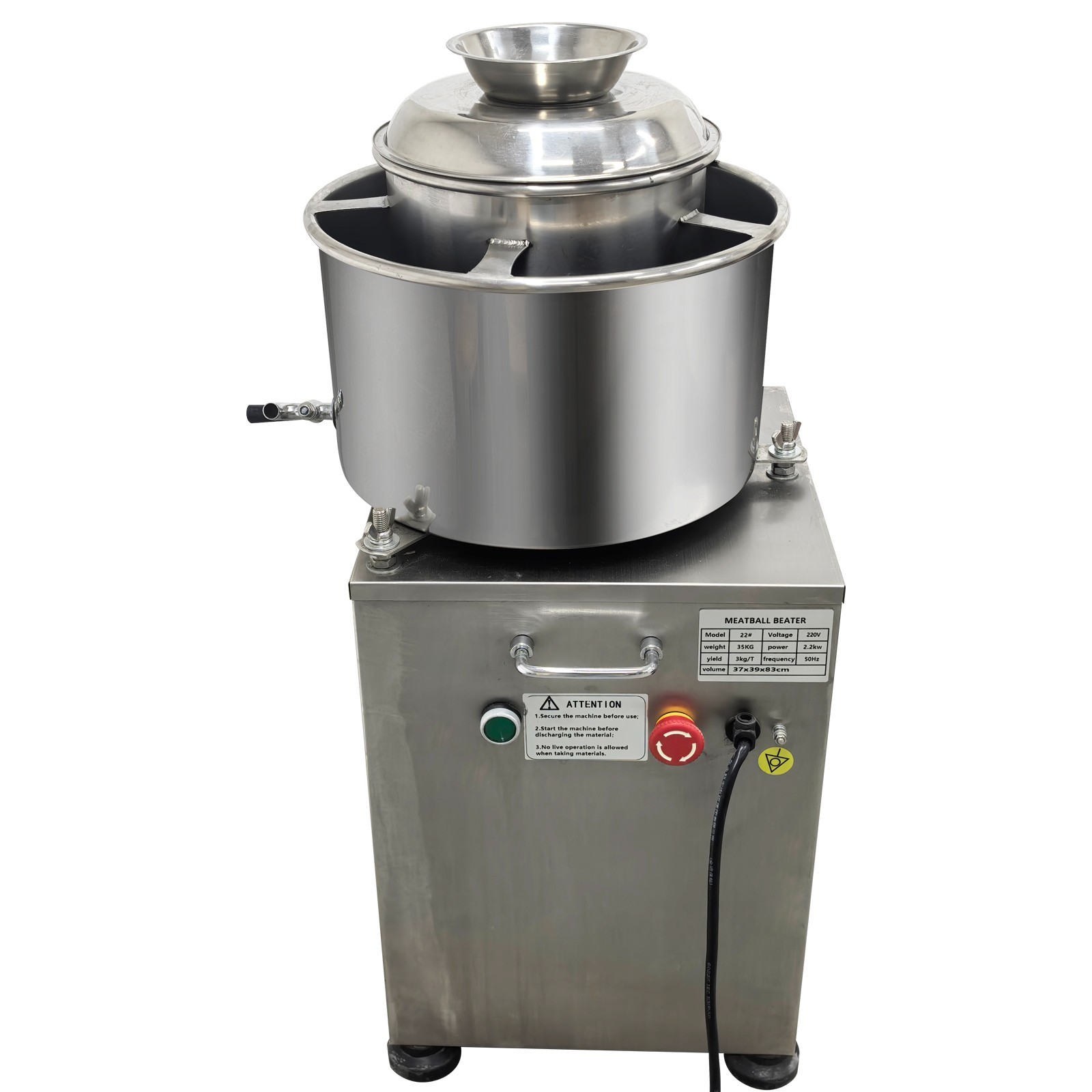 220V Commercial Meatball Beating Meat Puree Making Machine Stainless 2200W