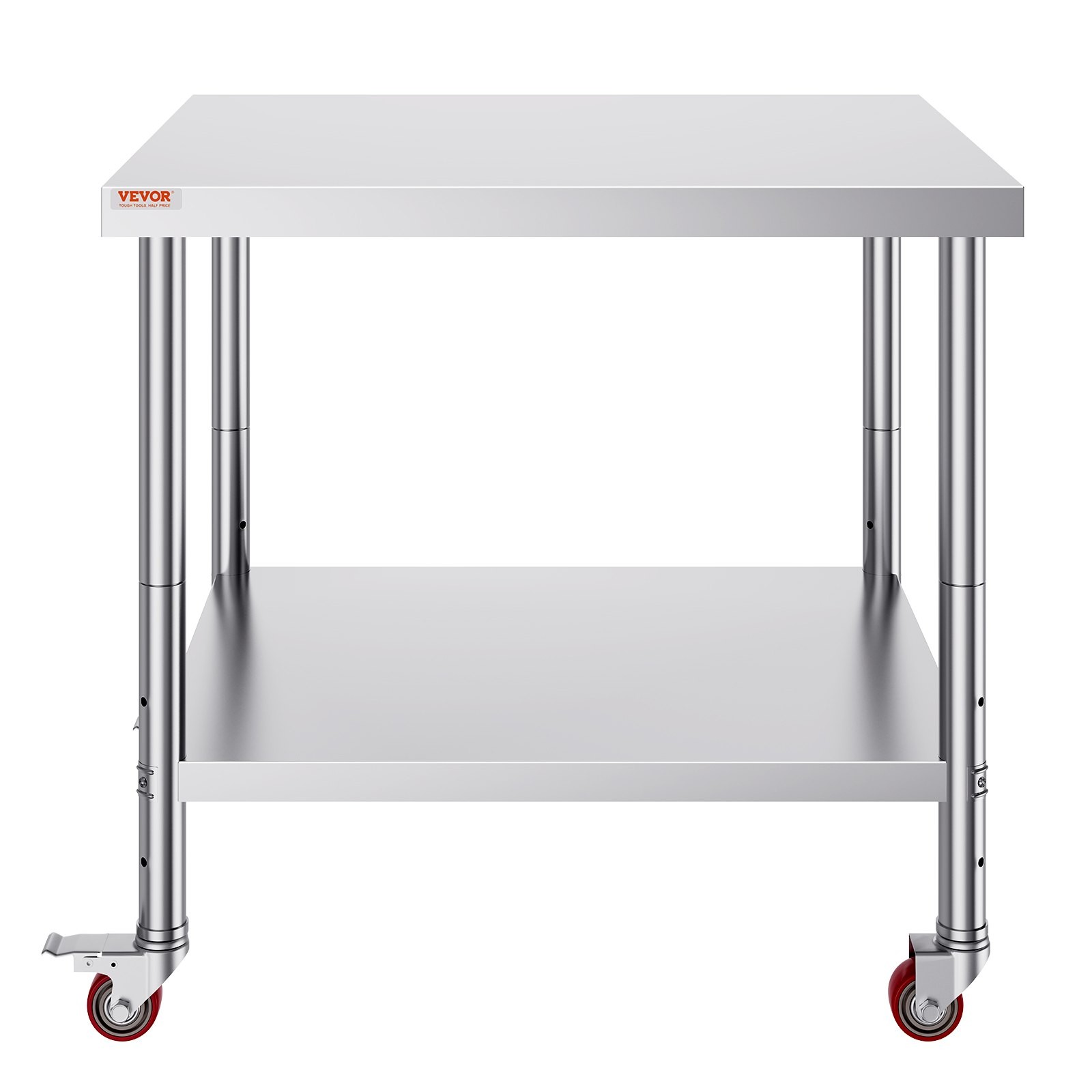 Stainless Steel Work Table 36 x 30 x 34 Inch, 700 LBS Load Capacity with 4 Wheel