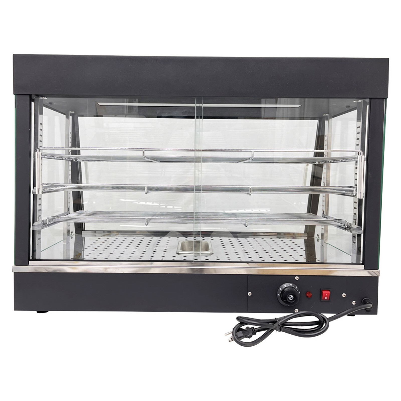 35in Food Display Heating Cabinet 3 Layer Egg Tart Heating Insulation Cabinet
