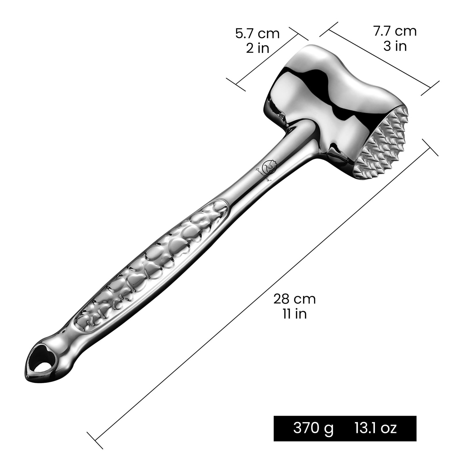 Stainless Steel Meat Tenderizer Tool, Premium 11*3*2 inches, Love Edition