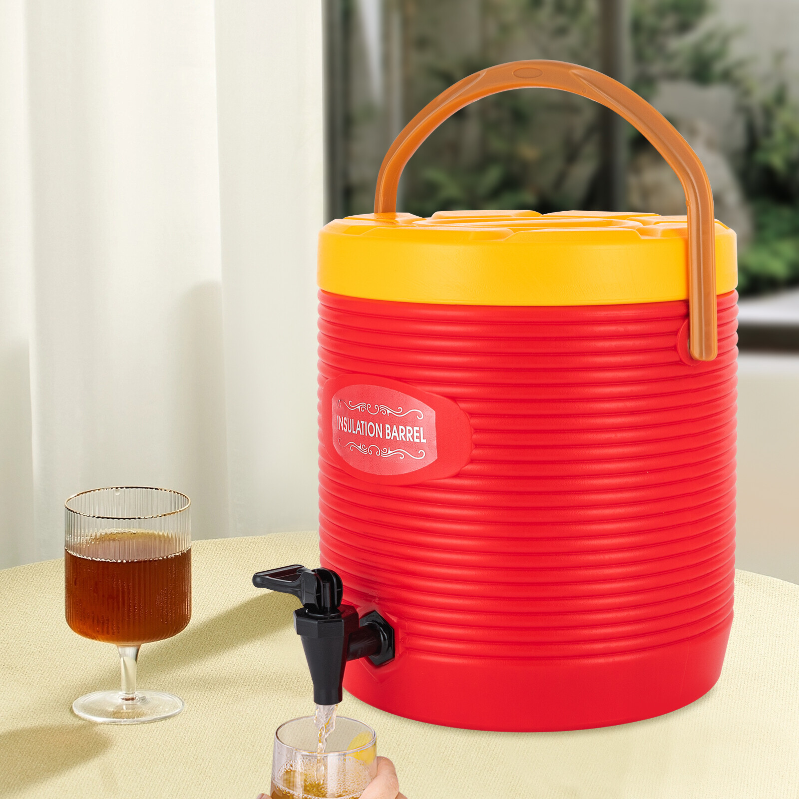 Stainless steel 13L Insulated Barrel Beverage Dispenser Water Milk Tea Coffee US