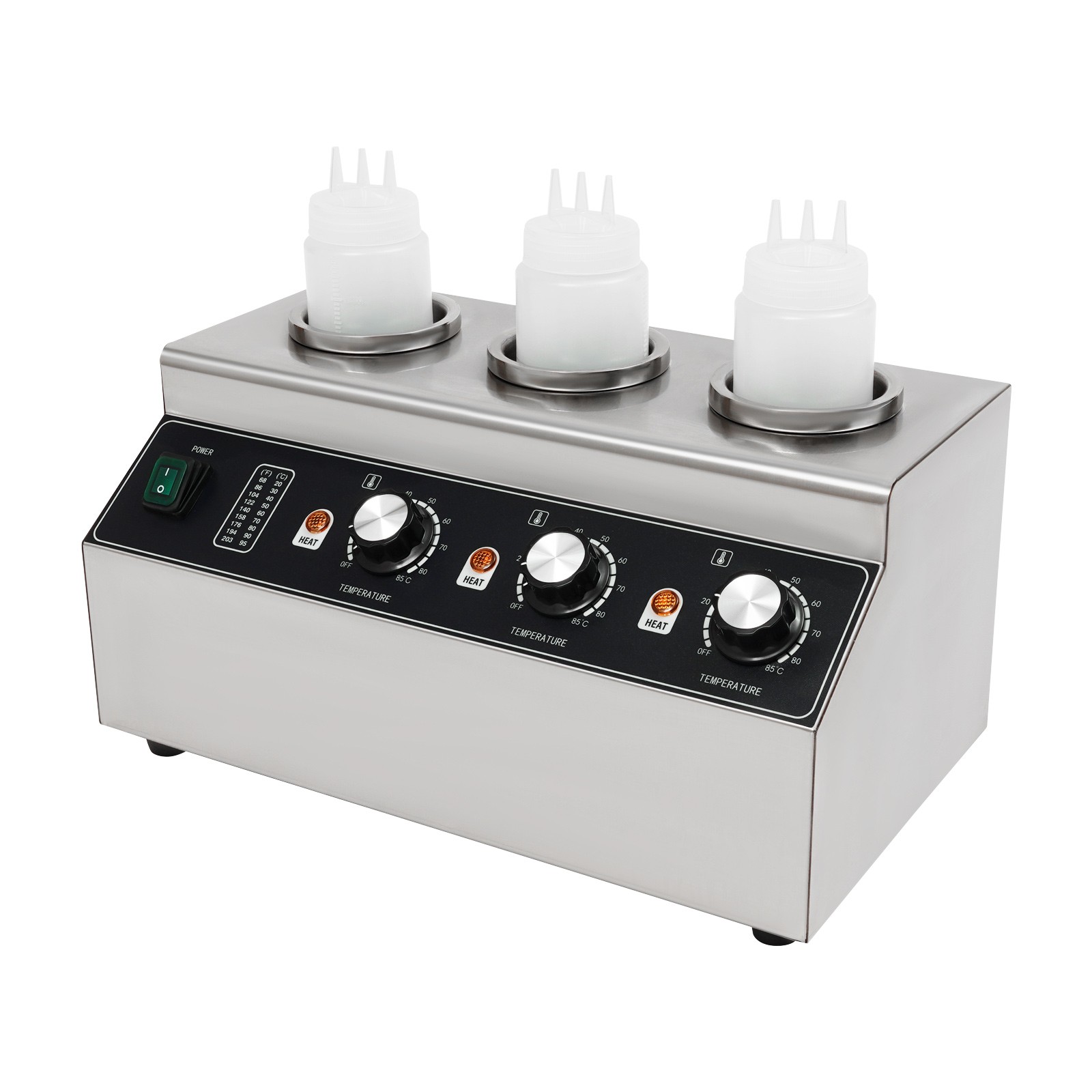 Electric Sauce Warmer Commercial Cheese Dispenser Warming Machine with 3 Bottles