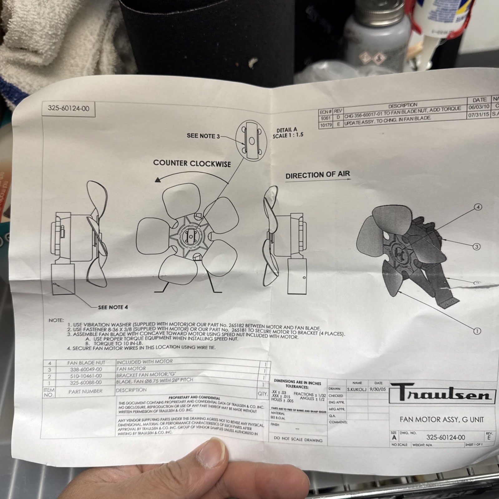Traulsen SK3256012400 Fan Motor Assy, W/ Bracket, Condenser