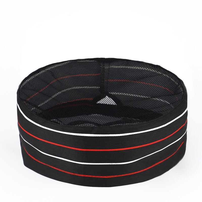 Kitchen Cooking Chef Hat Restaurant Service Flat Top Mesh Breathable Beanie Cap