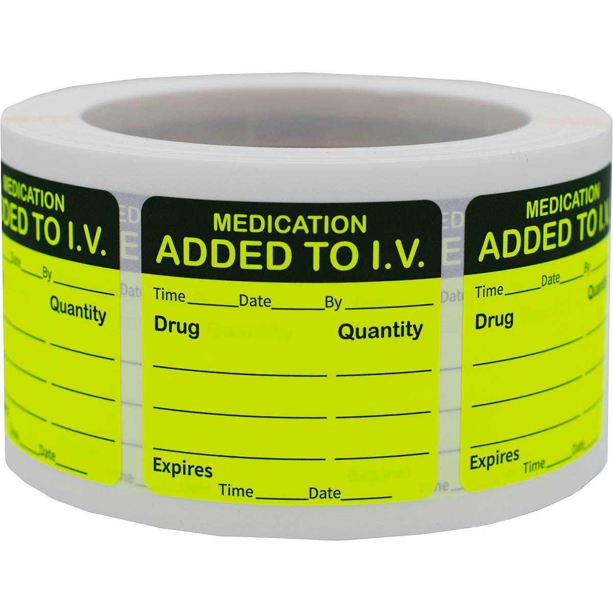 Medication Added To I.V. Pet Care Labels | 2″ x 2″ Rectangle – 500 Pack