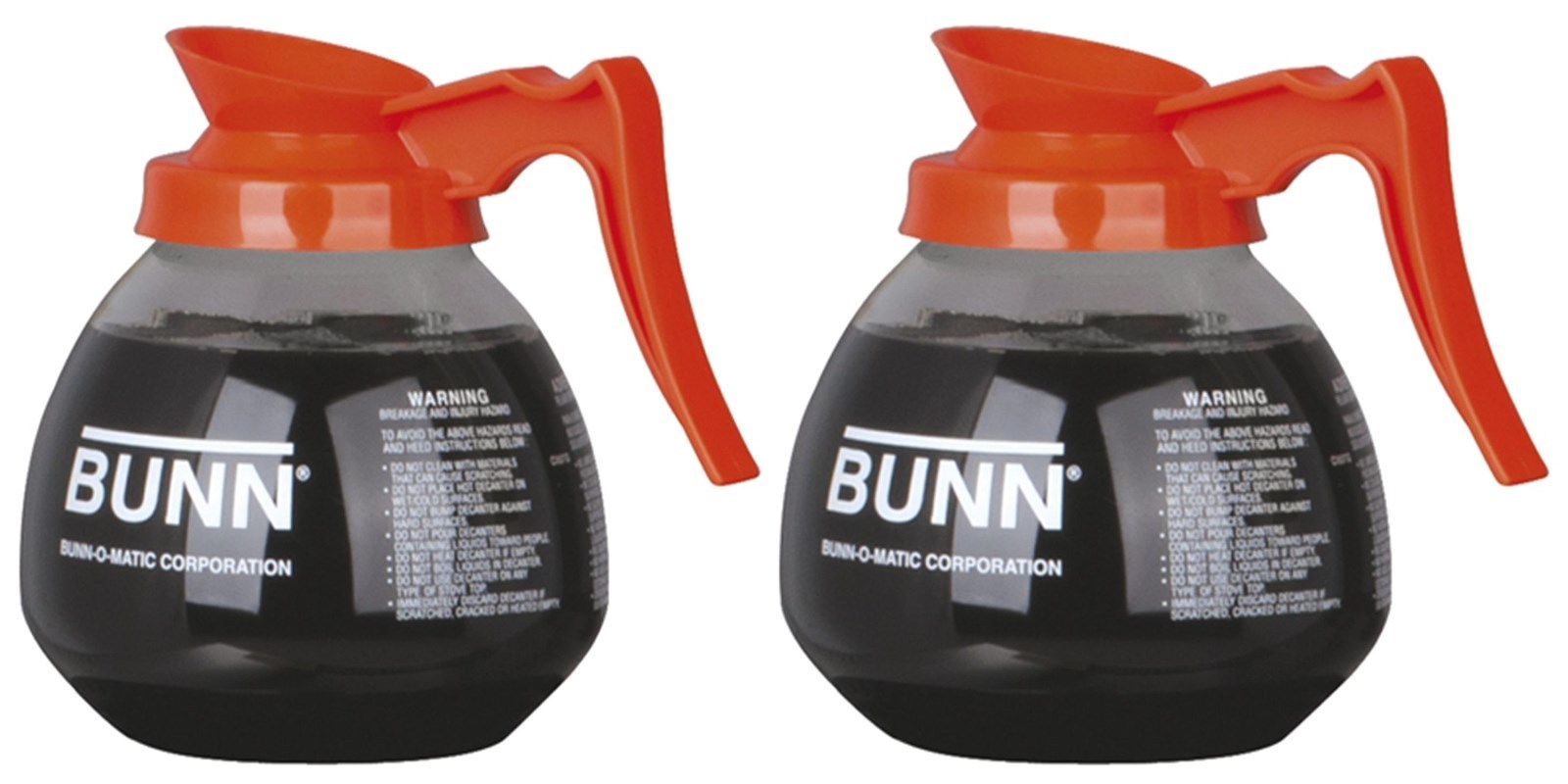 BUNN Coffee pots 2 decaf 12 cup 64oz glass 42401.0103 & 100 FREE CF12 FILTERS