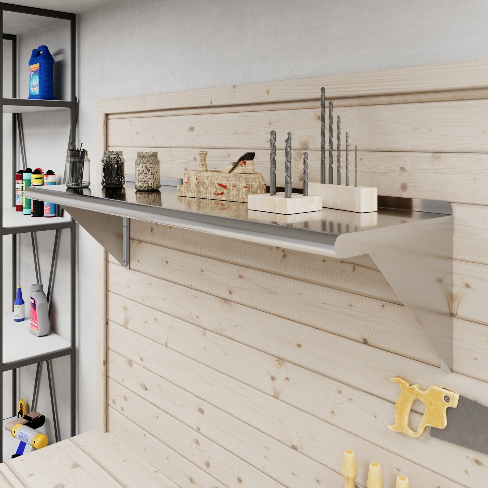 14 in. x 48 in. Stainless Steel Wall Shelf