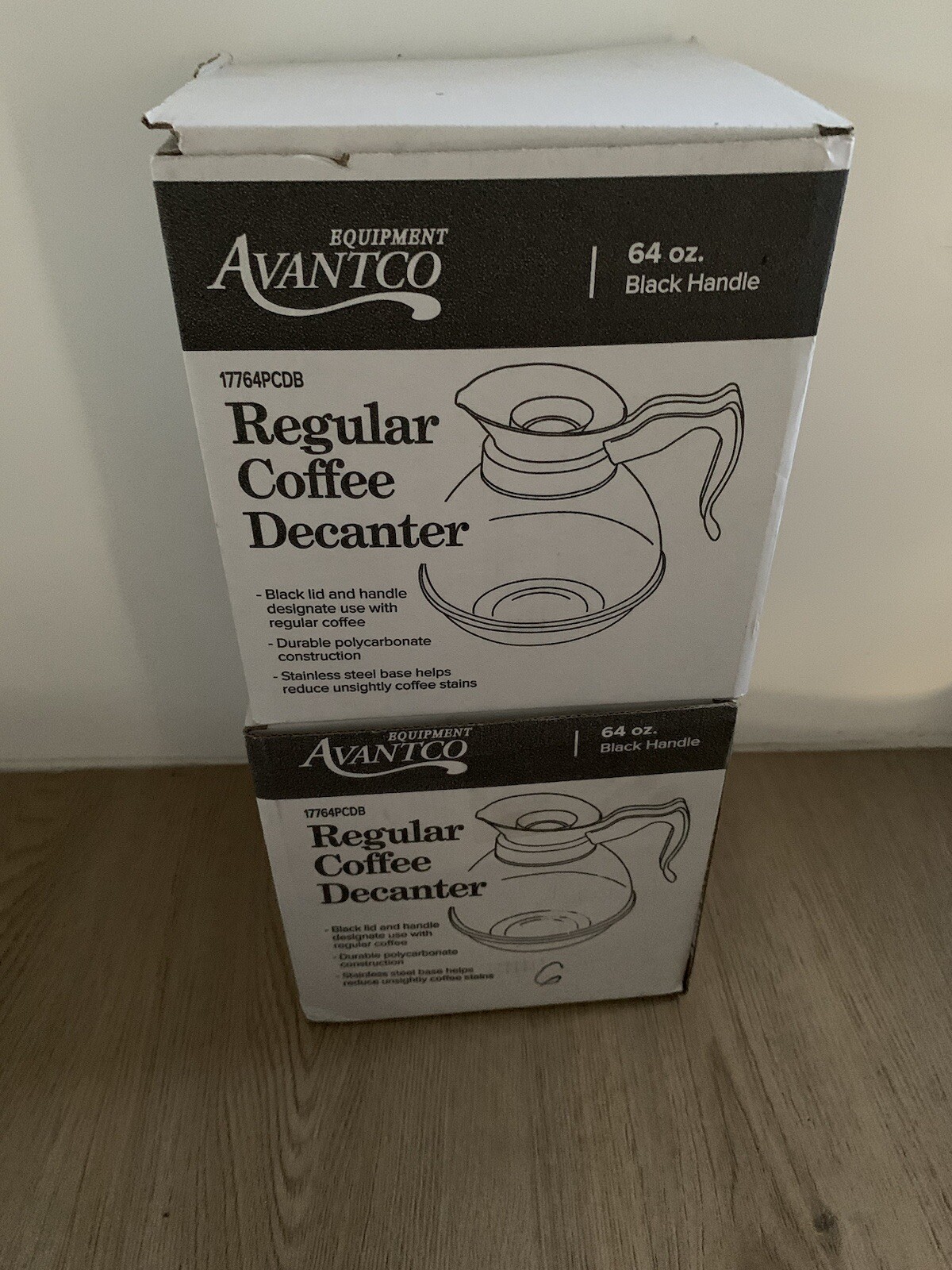 2 Avantco 64 oz. Regular Coffee Decanter w/ Stainless Steel Bottom-2 New Pots