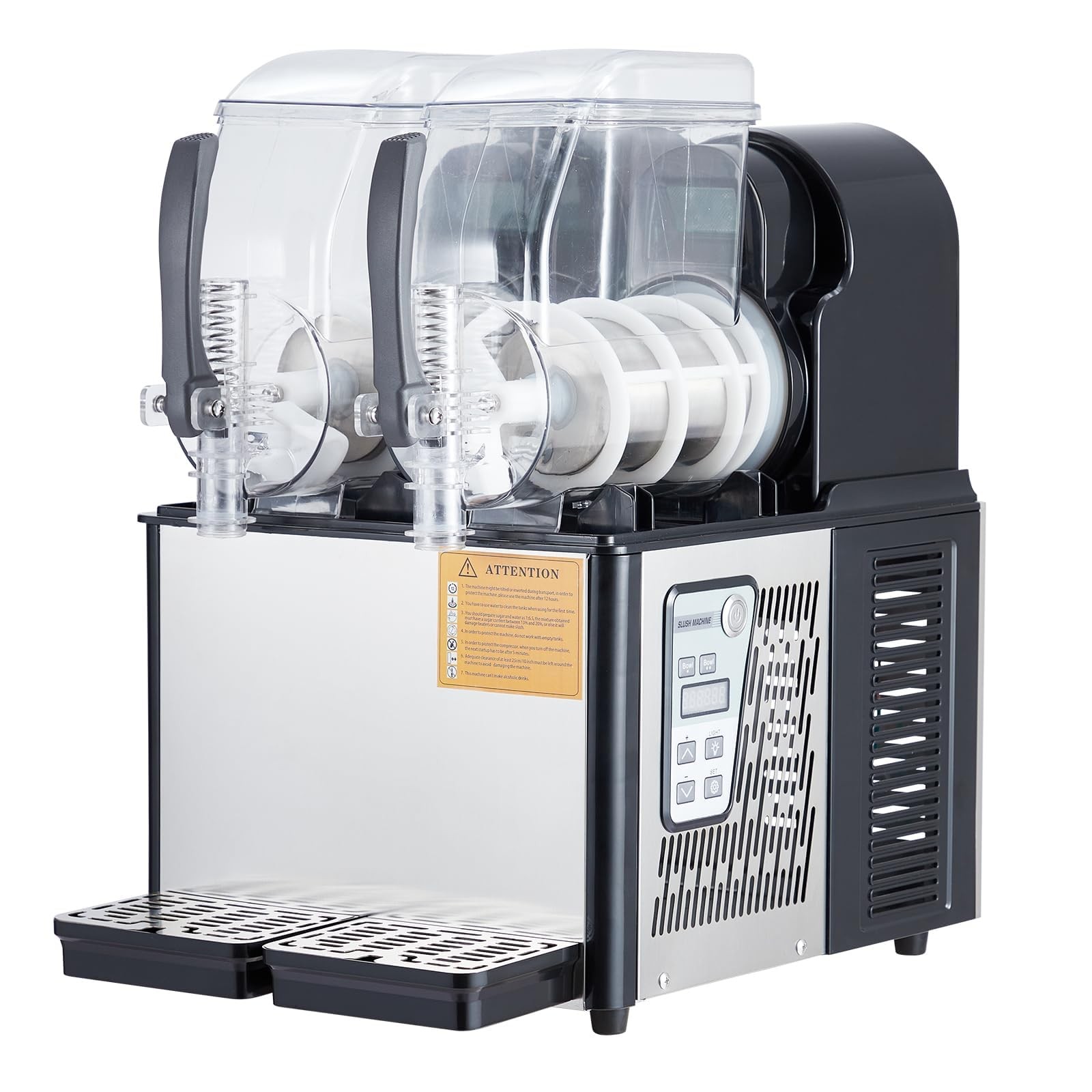 7.2L Frozen Drink Dispenser Dual Tank Slushie Machine High Capacity 370W