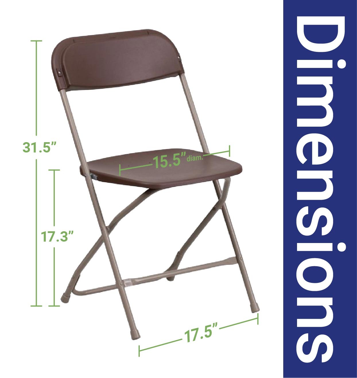 Plastic Folding Chairs Brown 10 Pack Indoor Outdoor Event Party 700 lb Capacity