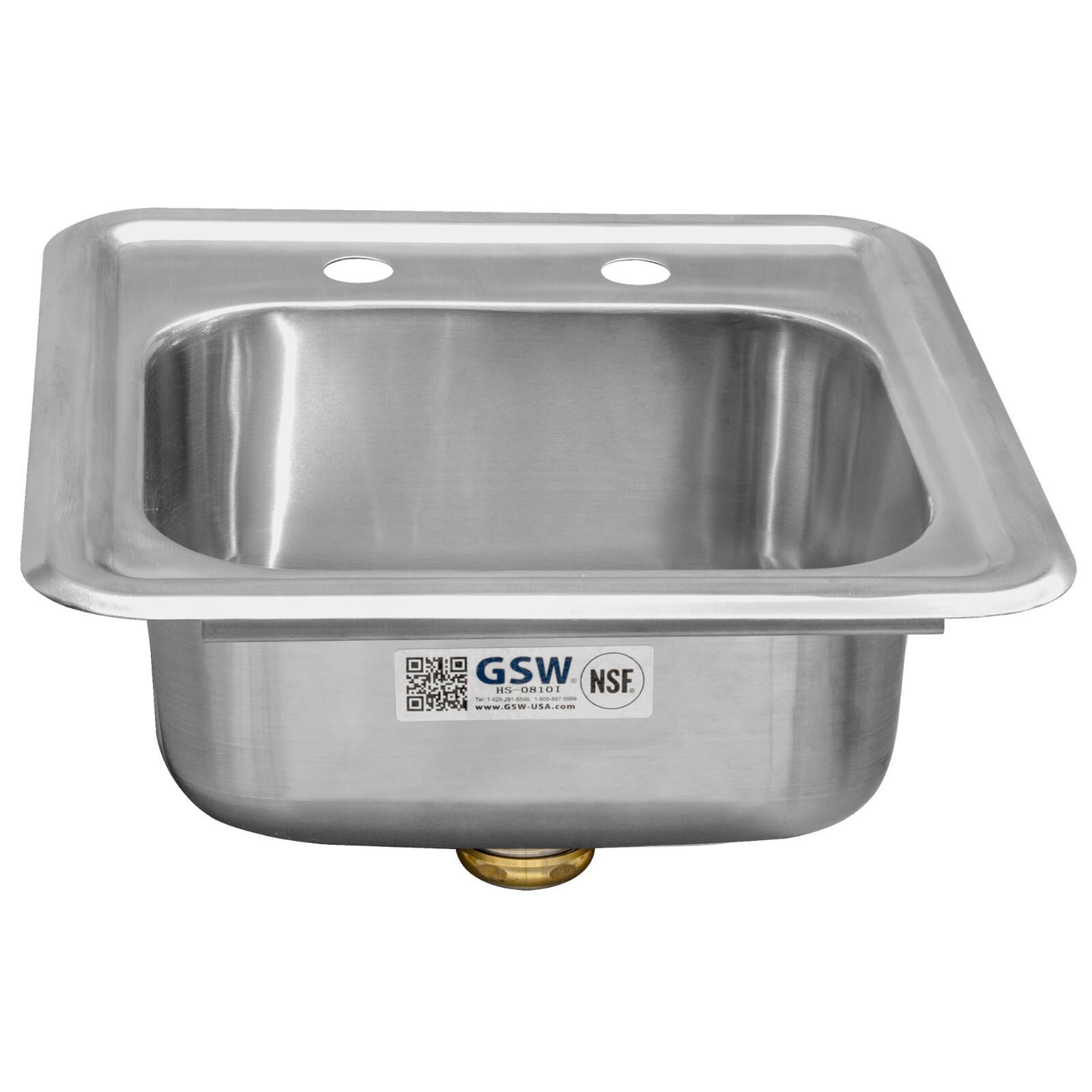 GSW HS-0810I Mini 13″ x 13″ Stainless Steel Drop-In Hand Sink with Faucet