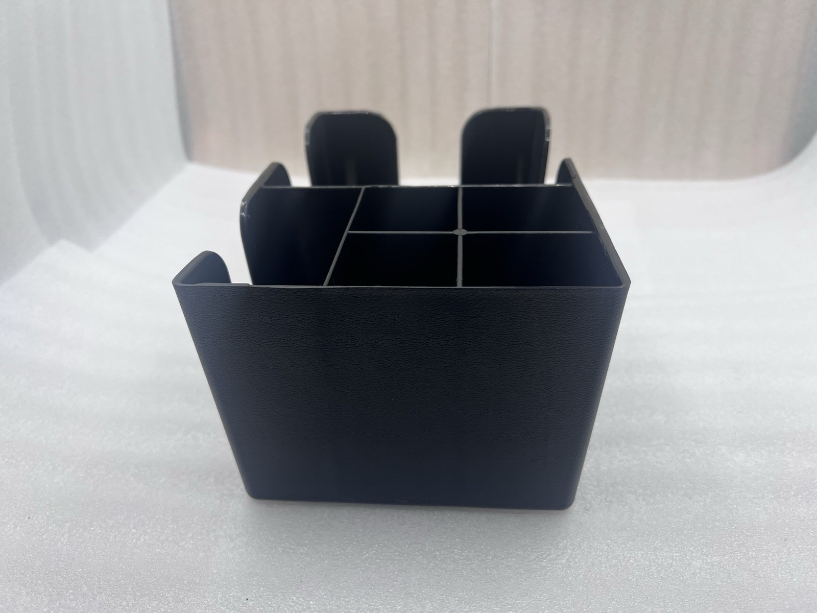 Choice 6-Compartment Bar Caddy Black Plastic Countertop Organizer Napkins Straws