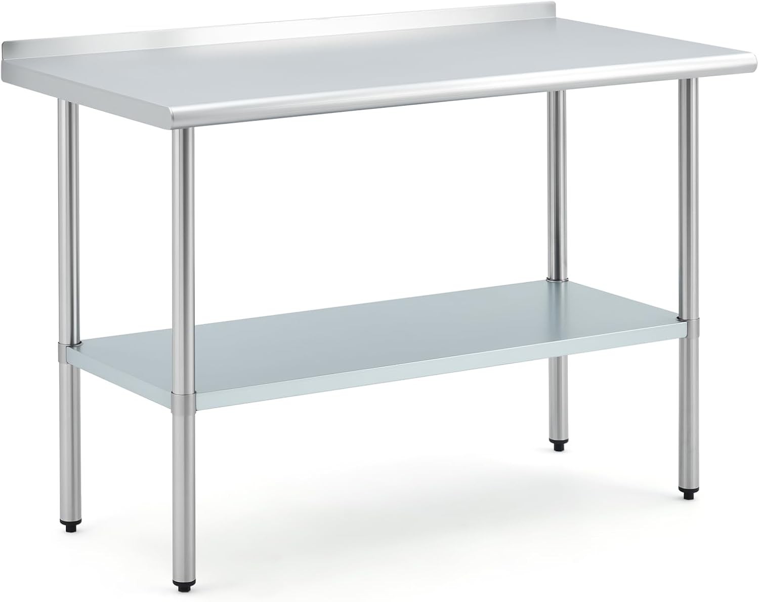 Stainless Steel Work Table 48×24» Prep Table w/Backsplash Adjustable Undershelf
