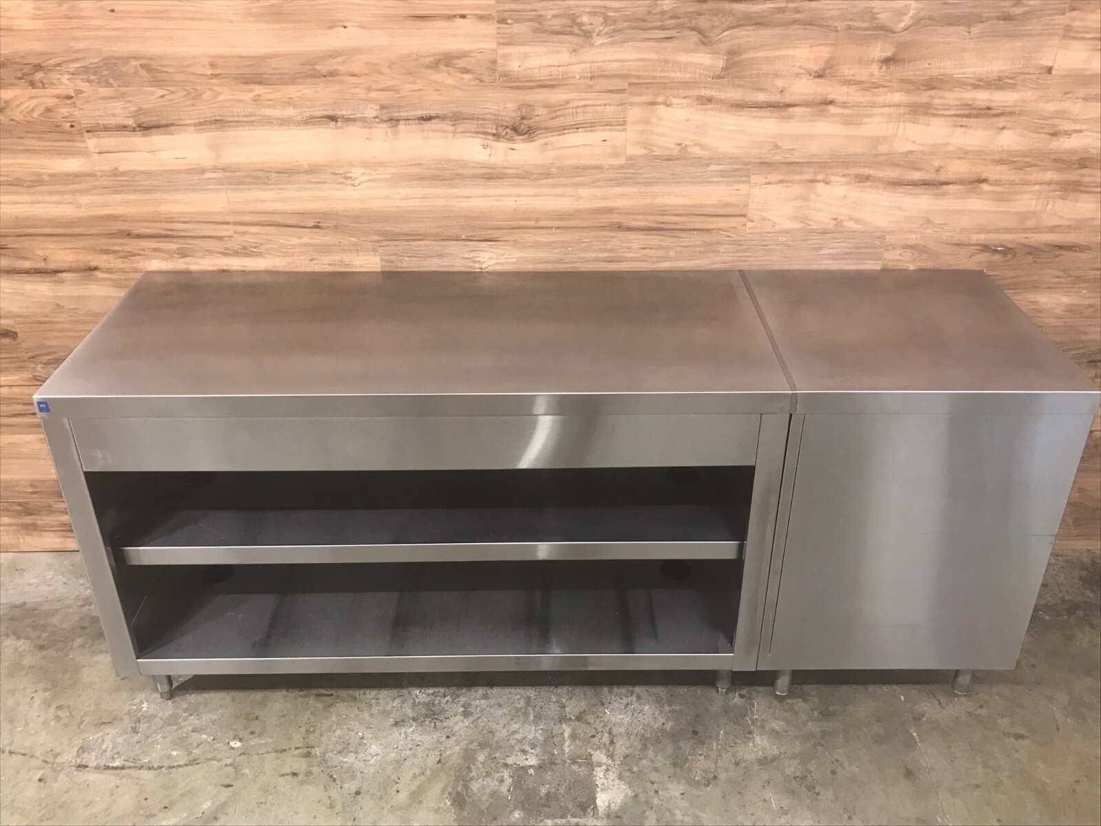 2-Sided Stainless Steel Dish Cabinet w/ Drawer – 84.5×24.5×36.5″