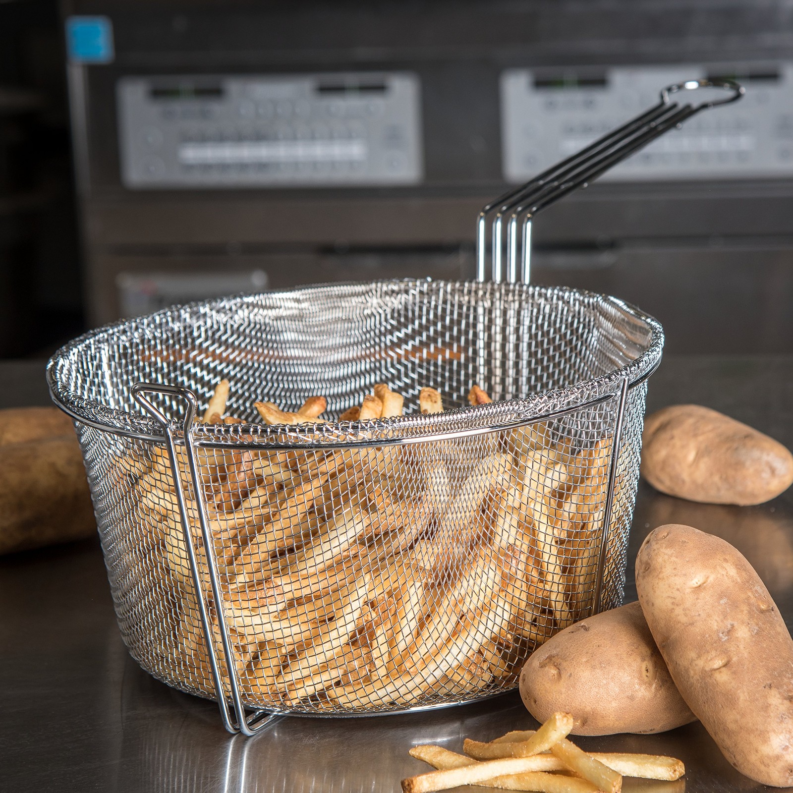 Carlisle Foodservice Products Chrome Plated Steel Mesh Fryer Basket 11.25