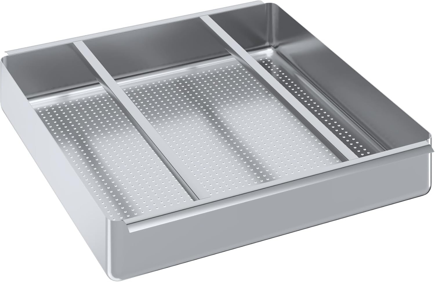 Pre-Rinse Scrap Basket with Stainless Slides for Commercial Sinks 24″ x 24″