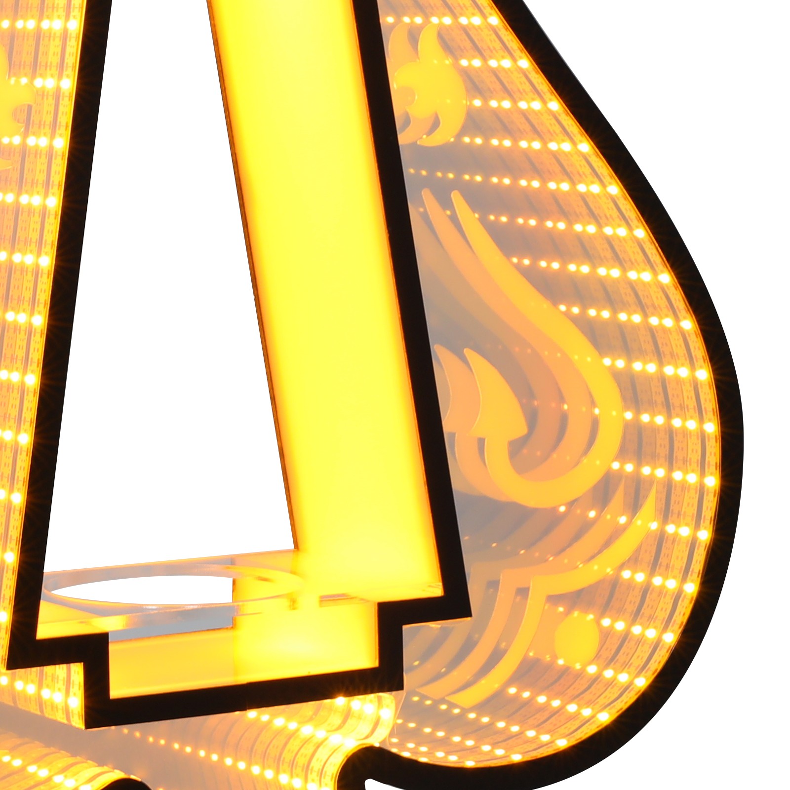 44*11*55cm Yellow Acrylic LED Lighting Wine Bottle Display Rack, Ace of Spades